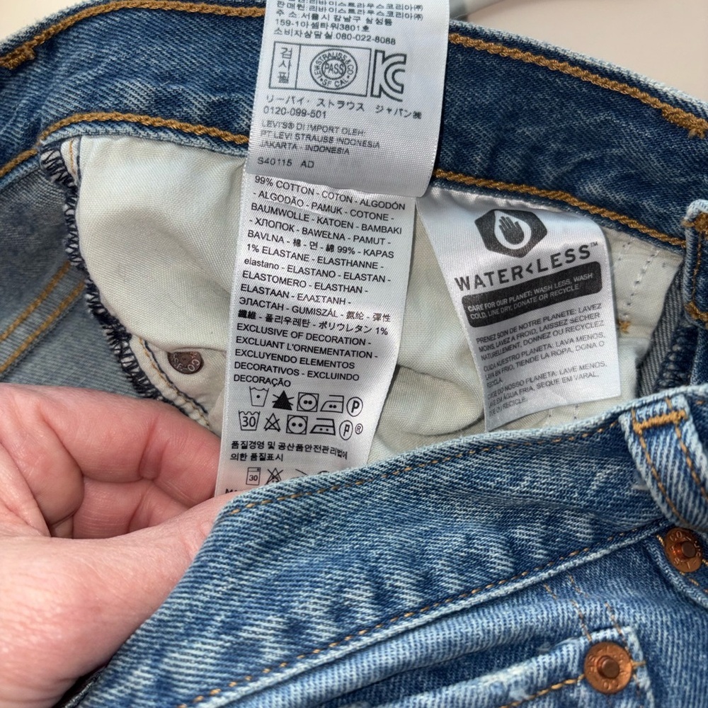 Levi’s Premium Wedgie Straight Crop Jeans Size 28 High Rise Medium Wash Denim - Picture 7 of 7